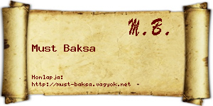Must Baksa névjegykártya